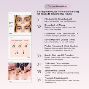 Korean Lash Lift Training | Online Certification | 3 Methods (Korean/Glueless/Hybrid)