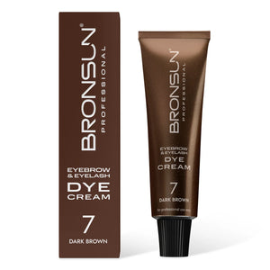 Tinte en crema para cejas y pestañas Bronsun - Marrón oscuro n.° 7, 15 ml
