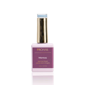 LLBA Mentos Gel Polish bottle with a gold cap on a light background.