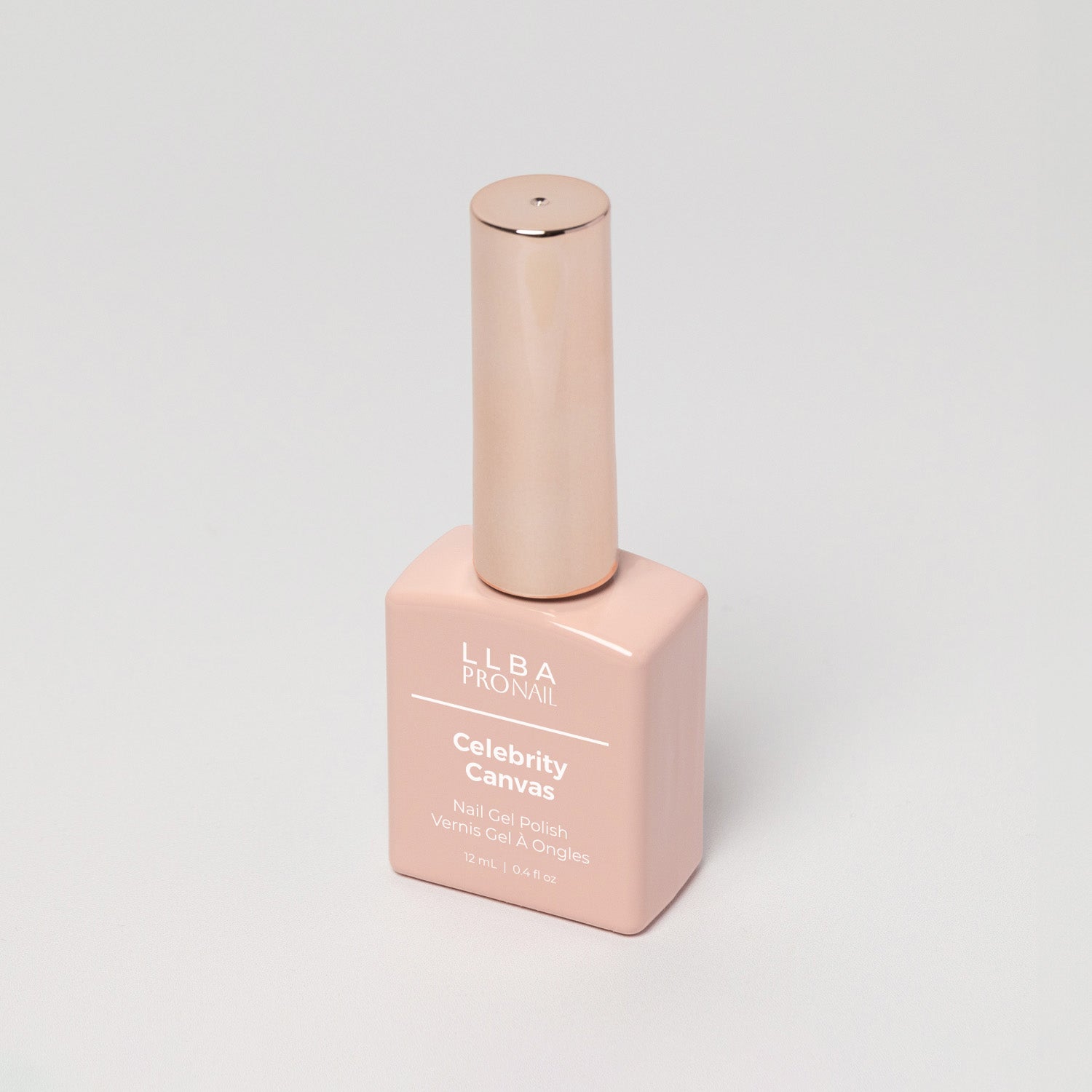 LLBA Celebrity Canvas Gel Polish bottle on a light background.