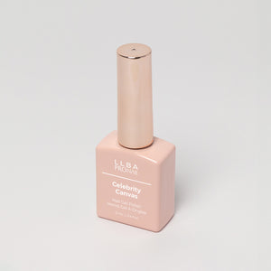 LLBA Celebrity Canvas Gel Polish bottle on a light background.