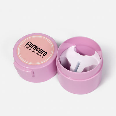 Pink Adhesive Container Over White Background