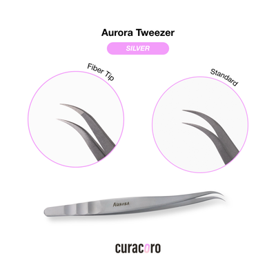 Aurora Fine-Tipped Tweezer – Precision Lash Tool for Anime Spikes | Curacoro