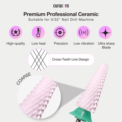 Ceramic Nail Drill Bit - Big Cone Bit – Coarse, 3/32"