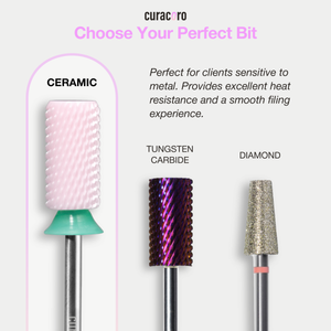 Ceramic Nail Drill Bit - Small Barrel Bits - Chamfer - Coarse 3/32"