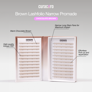 Chocolate Brown Lashfolio Narrow Promade Fans 5D (504 fans)