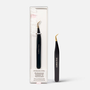 45° Angle Pre-fan Short Tip Tweezer – Crimson Rose