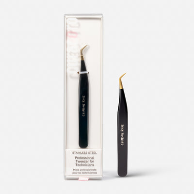 45° Angle Pre-fan Short Tip Tweezer – Crimson Rose