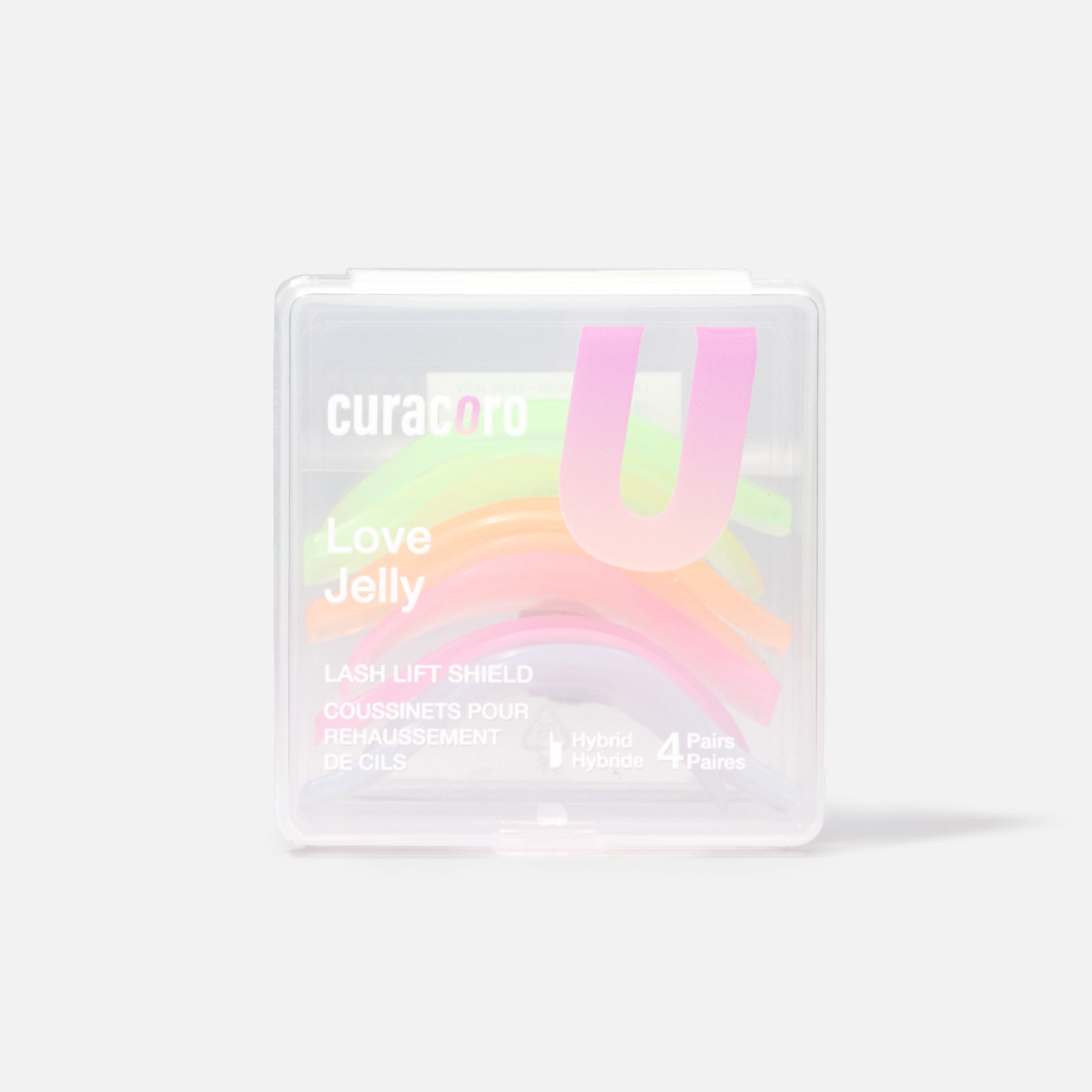 Love Jelly Hybrid Lash Lift Shields - 4 Color-Coded Pairs | Curacoro