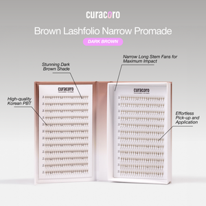 Dark Brown Lashfolio Narrow Promade Fans 10D (480 fans)