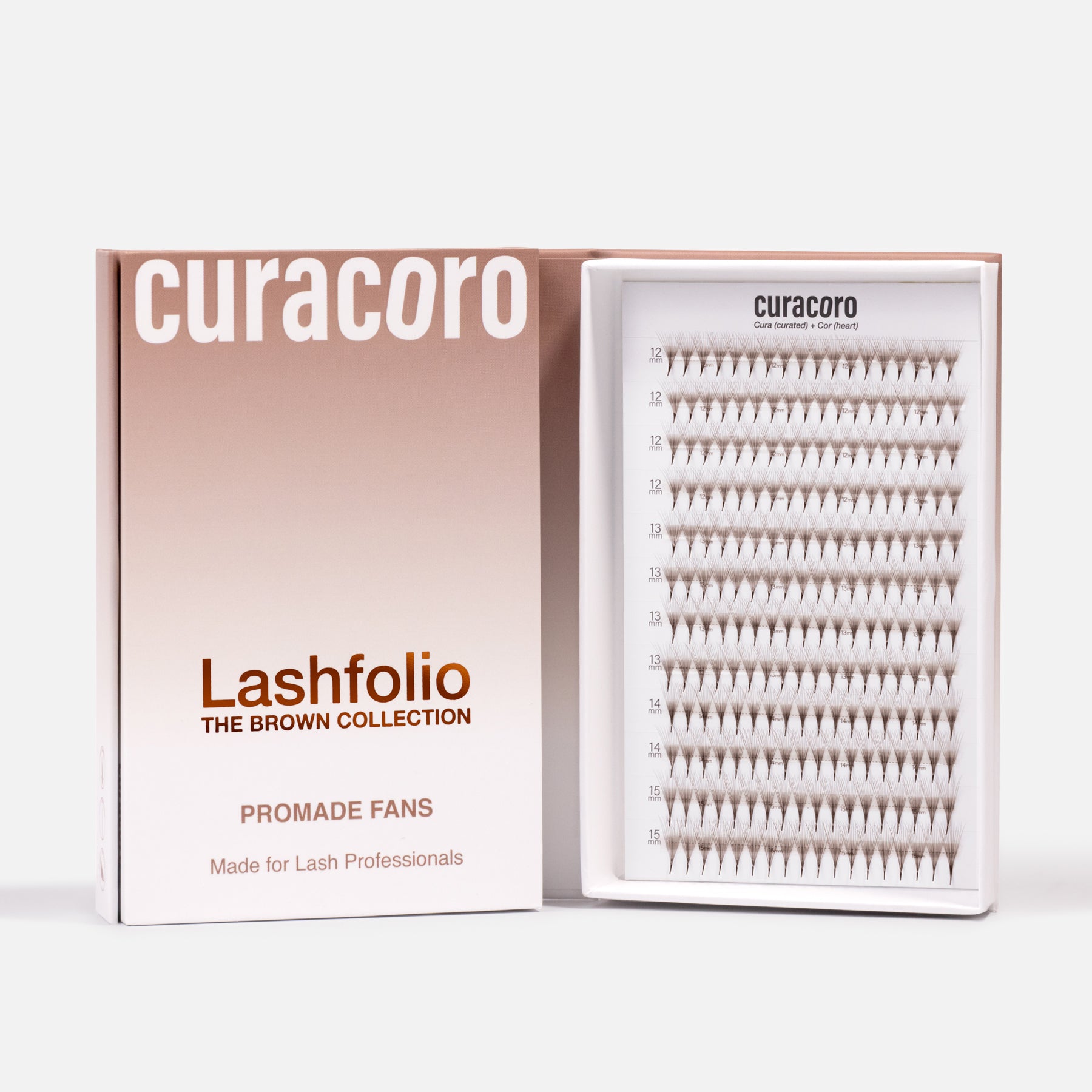 Dark Brown Lashfolio Narrow Promade Fans 10D (480 fans)