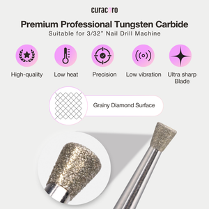 Cuticle Nail Drill Bit – Diamond Bit 2.5×2.7mm (Conical Micro / Inverted Cone) – Fine