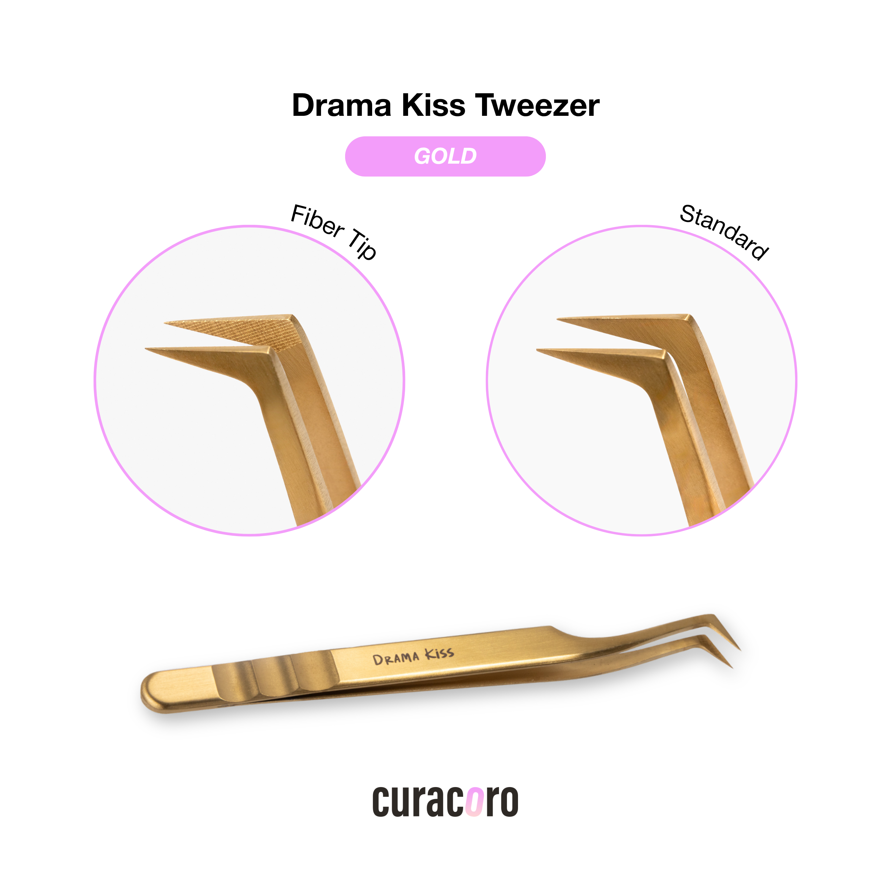 Drama Kiss 90° L-Shaped Tweezer – All-in-One Lash Tool | Curacoro