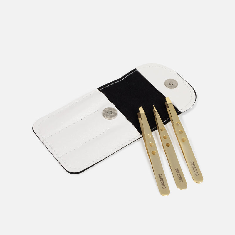 Eyebrow tweezer set with case.