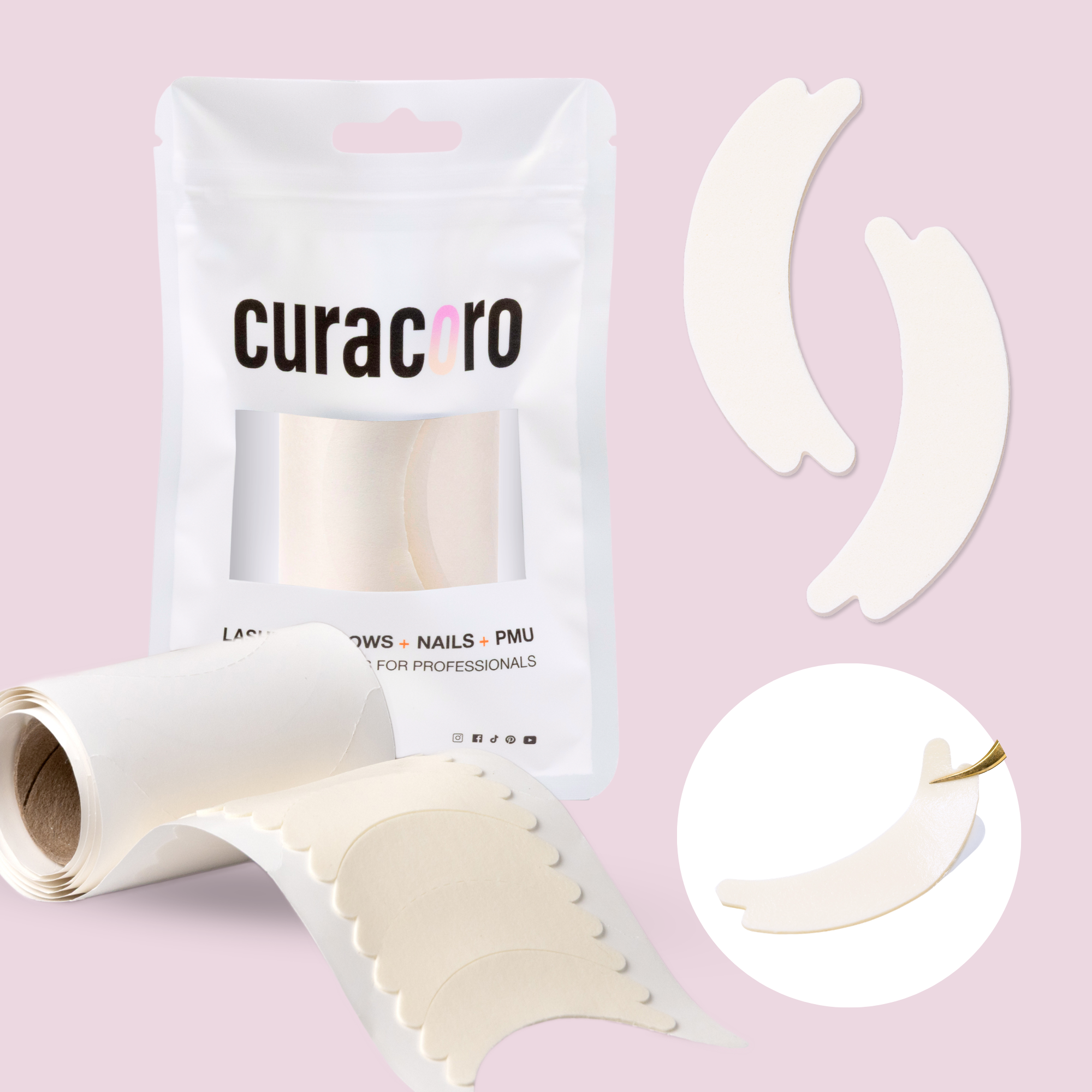 Double Hypoallergenic FOAM Under Eye Pads (230 pads) (Pre-Cut Foam Pads)