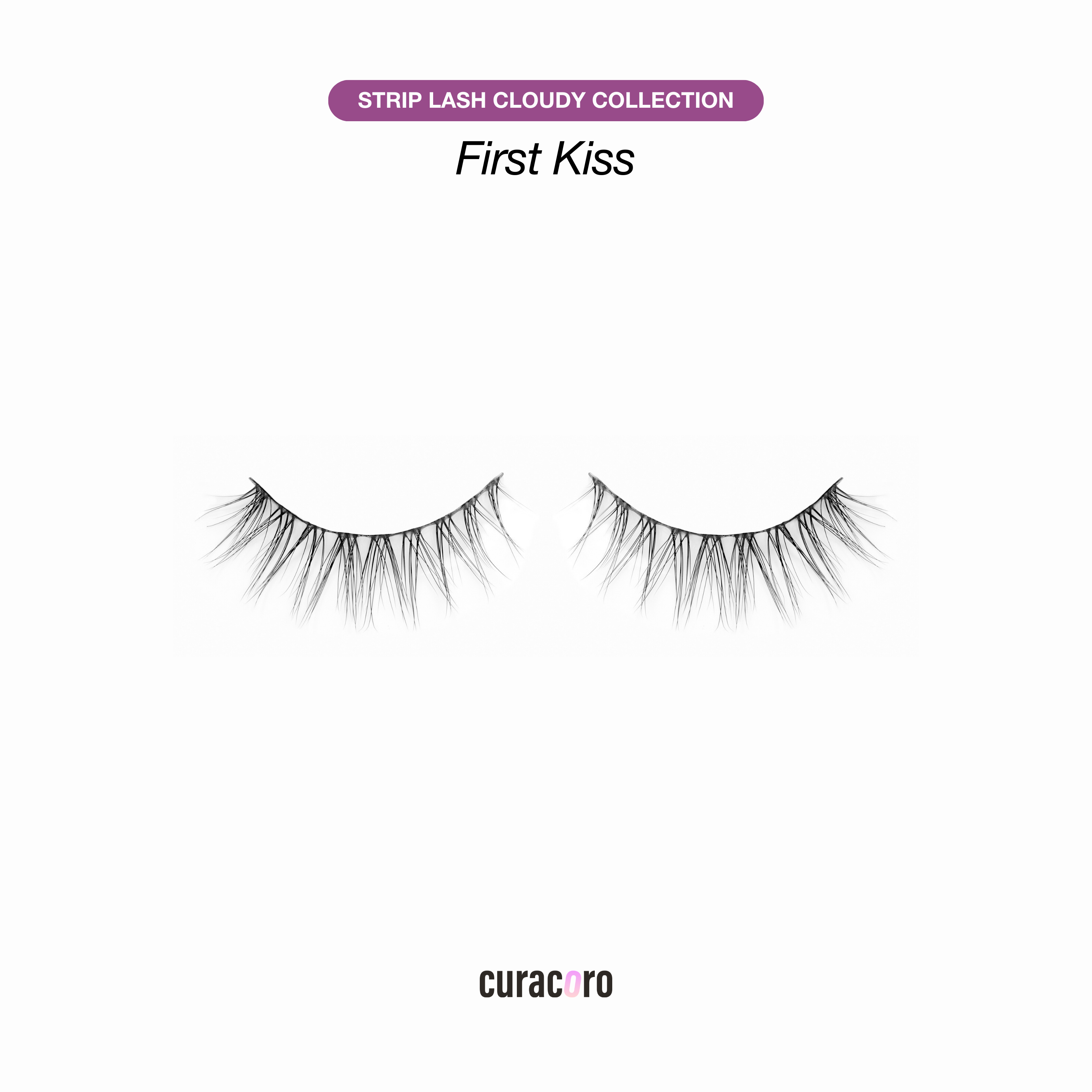 Ultra-light Micro band Strip Lash - First Kiss style (5 pairs)