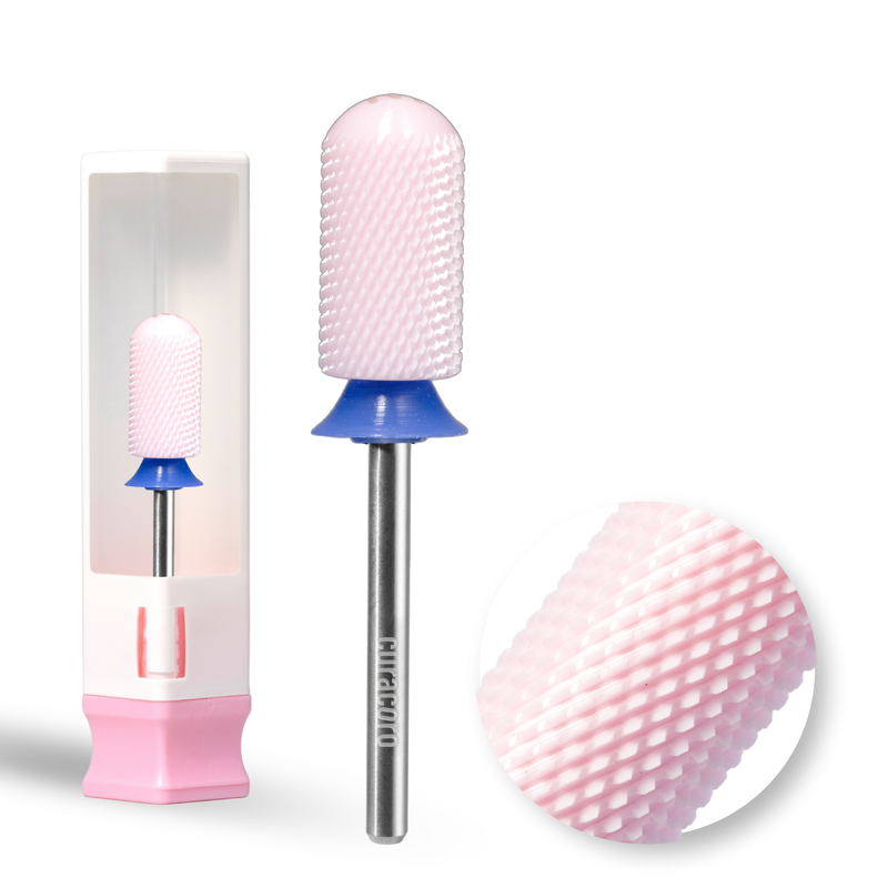 Ceramic Nail Drill Bit - Large Barrel Smooth Top Bit - Medium 3/32"