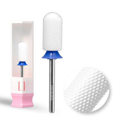 Ceramic Nail Drill Bit - Large Barrel Smooth Top Bit - Medium 3/32"