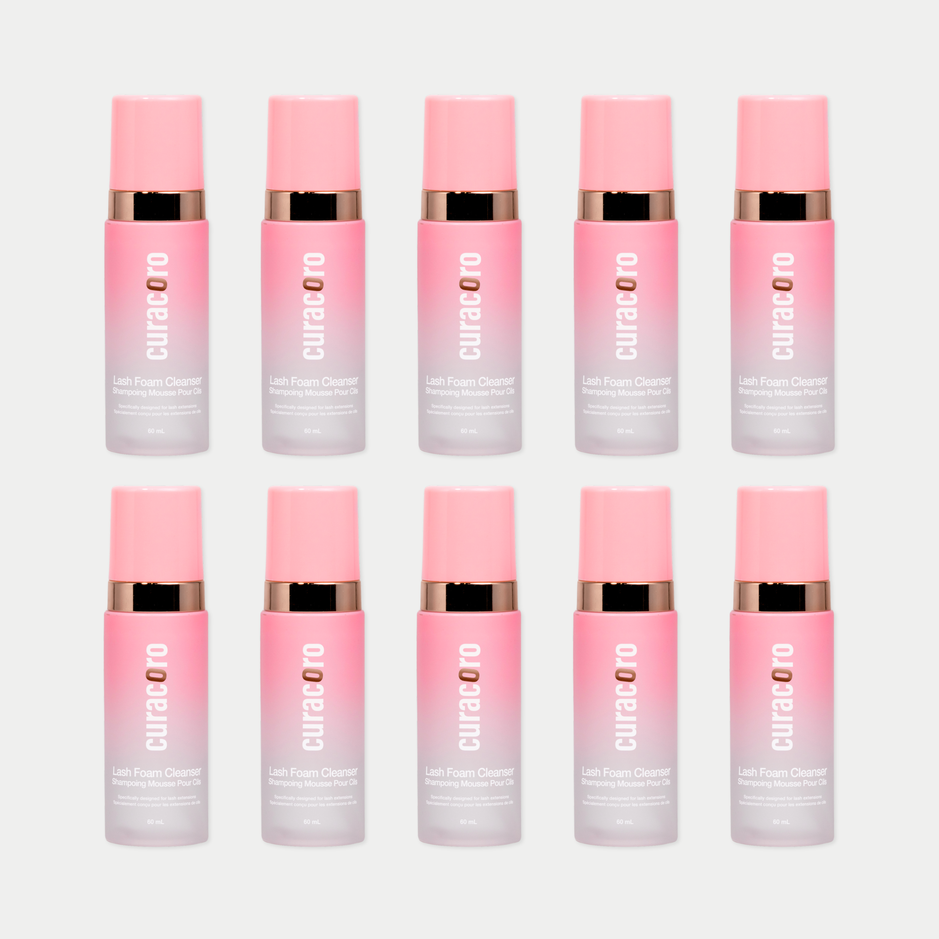 Bundle 10 x Curacoro Lash Foam Bath 60ml (Rose Scented)