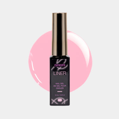 Twilight Glow Collection – Liner Nail Gel N01 Bottle & Drop Over Light Background