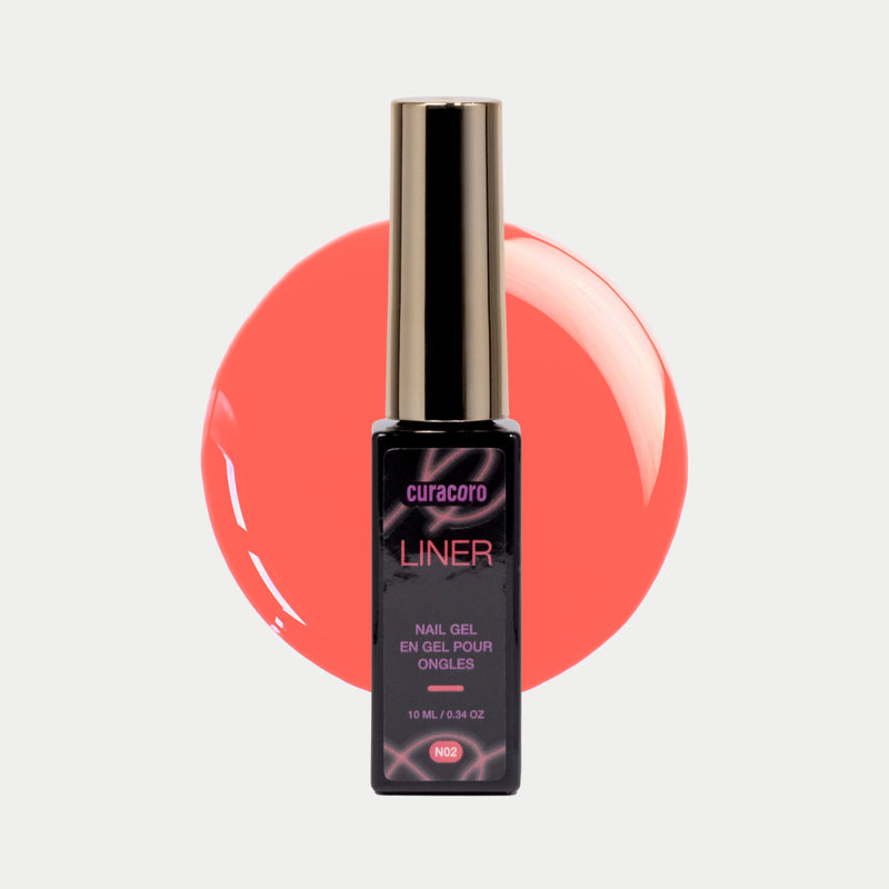 Nail Liner Gel - N02: Sunset Sizzle Bottle Over White Background