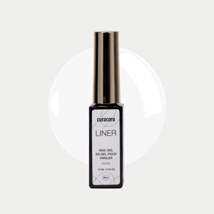White Liner Nail Gel Bottle Over White Background