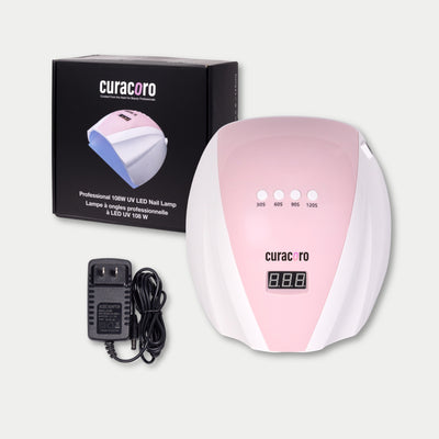 Professional 108W UV LED Nail Lamp Box and Cable over white background