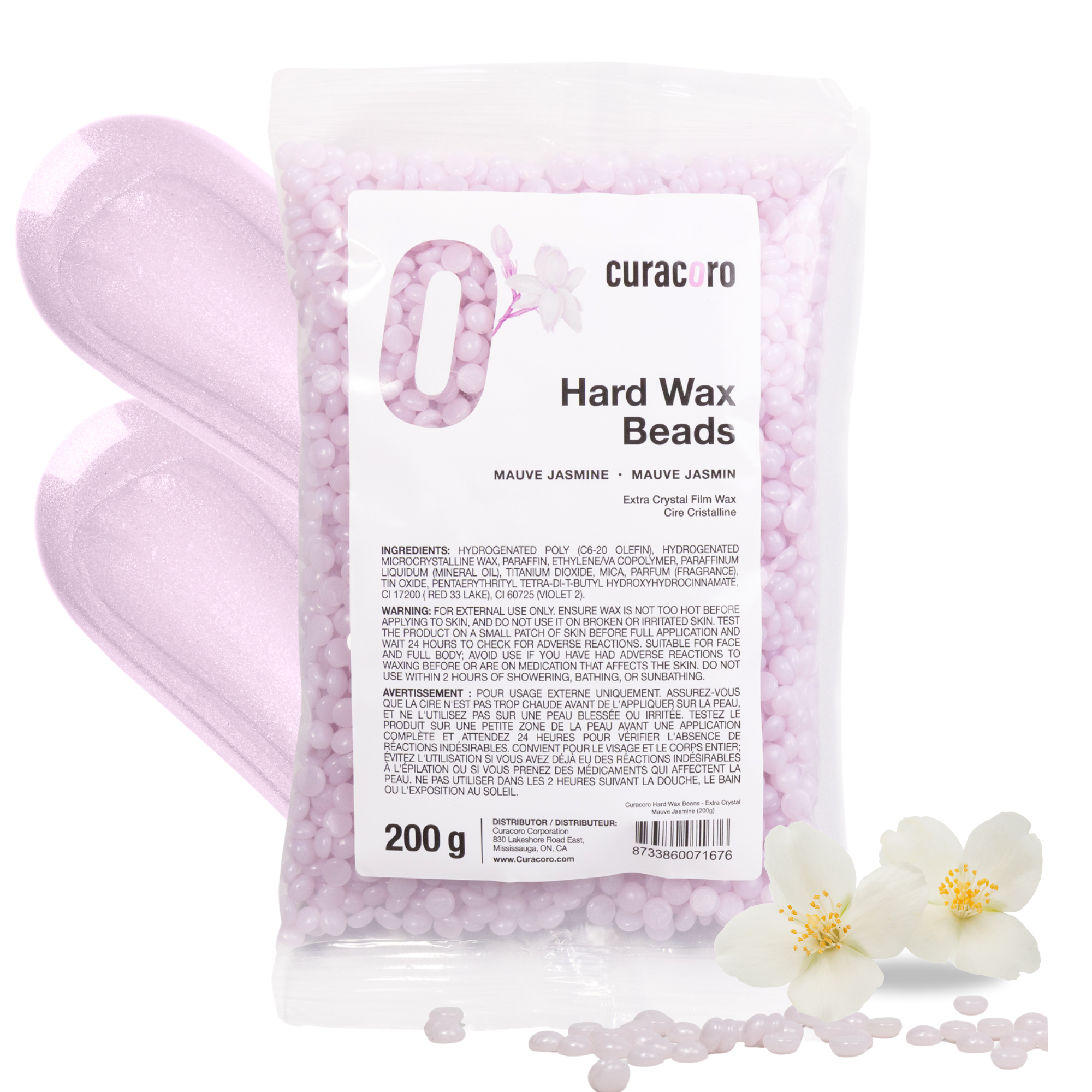 Curacoro Italian Hard Wax Beans - Extra Crystal - Mauve Jasmine (200g)