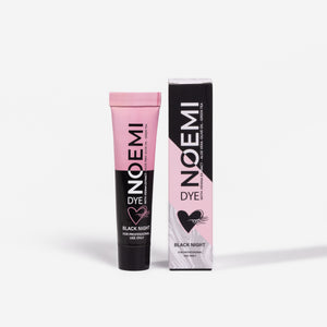 Noemi Hybrid Lash Dye - Black Night Bottle & Box Over White Background