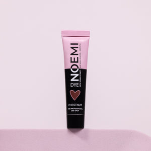 Noemi Hybrid Brow & Lash Dye - Chestnut Bottle Over Pink Background