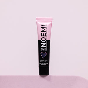 Noemi Hybrid Brow & Lash Dye - Graphite Bottle Over Pink Background