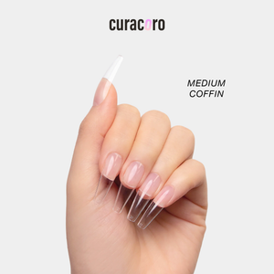 Curacoro Natural Soft Gel Tips - Medium Coffin