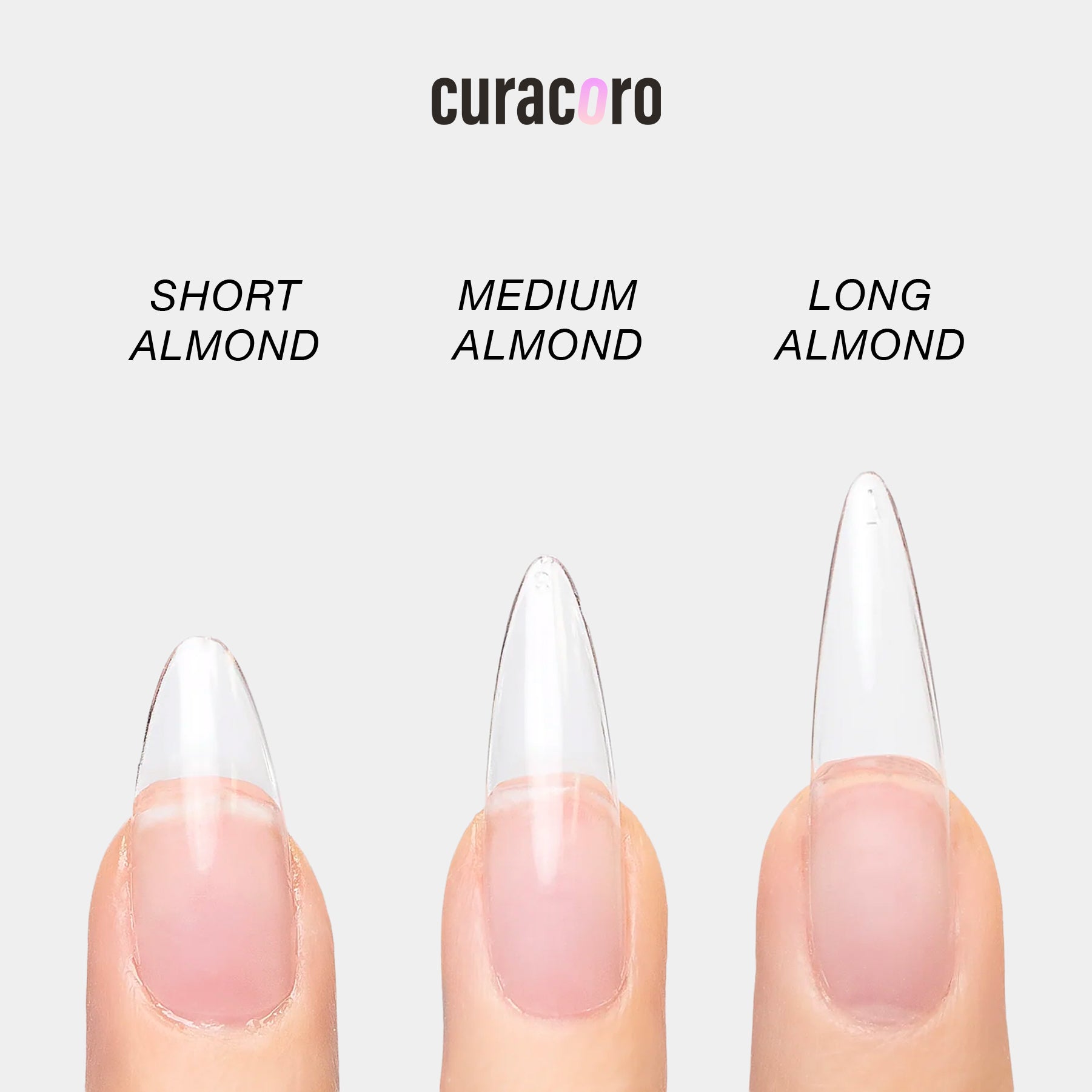 Professional Soft Gel Nail Tips - Natural - Almond Short, Medium, Long