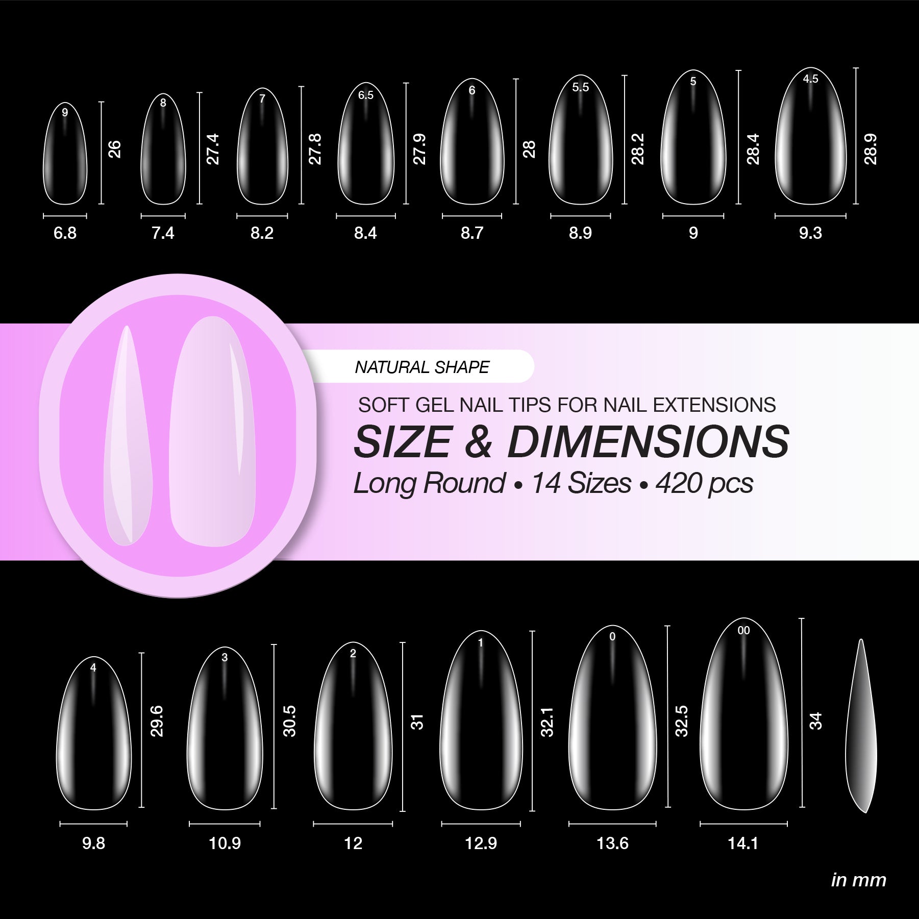 Round Gel Tips Curacoro - Soft Gel Nail Tips - Natural Round – CURACORO CA