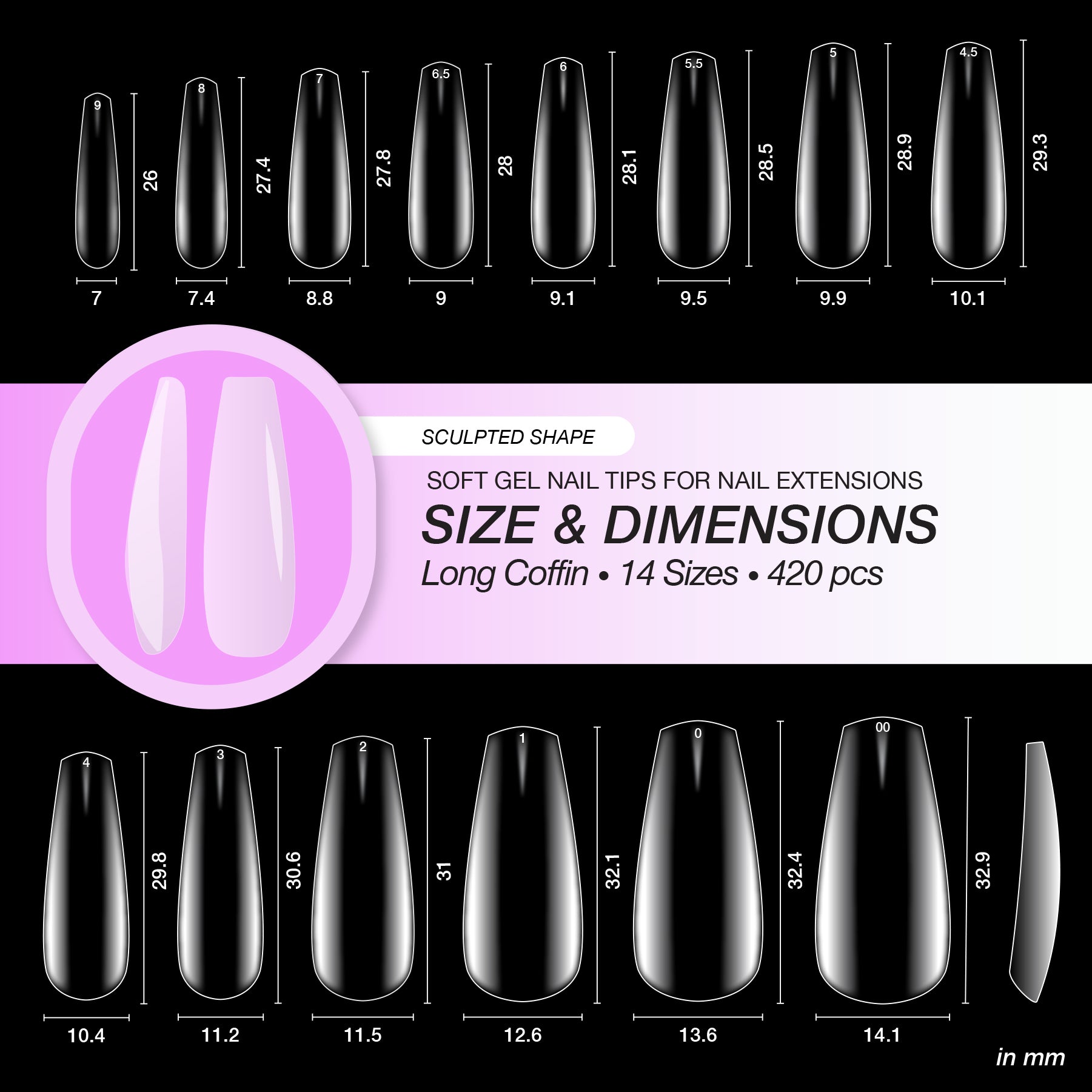 Soft Gel Nail Tips - Sculpted Coffin