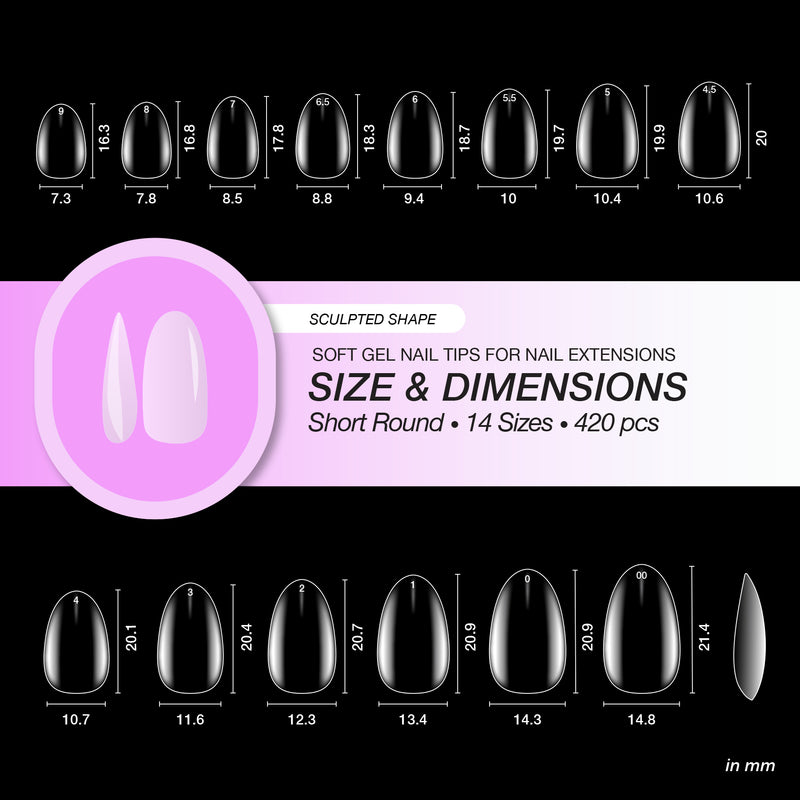 Soft Gel Nail Tips - Sculpted Round