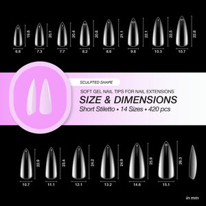 Soft Gel Nail Tips - Sculpted Stiletto