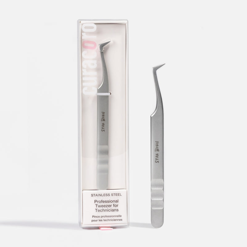 StarBorn L-Shaped Tweezer – Textured Volume Lash Tool | Curacoro
