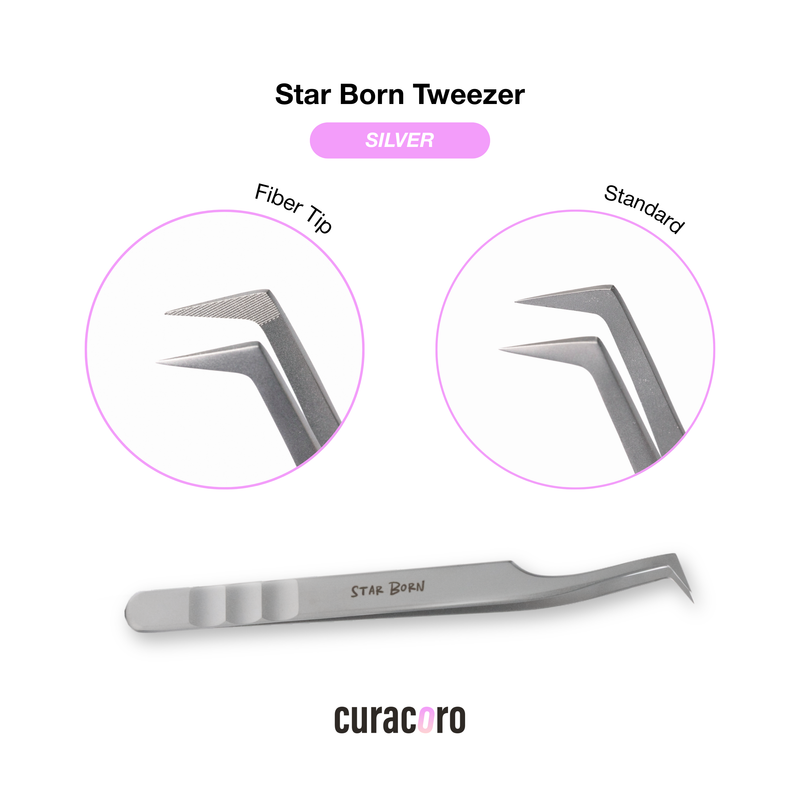 StarBorn L-Shaped Tweezer – Textured Volume Lash Tool | Curacoro