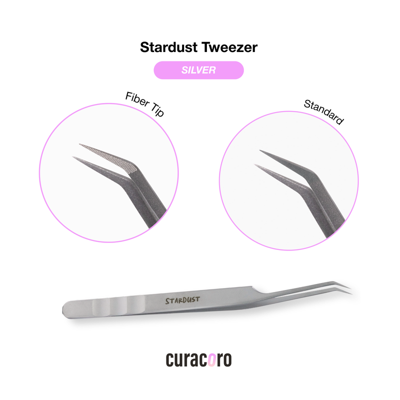 StarDust 40° Lash Tweezer – Boot-Curved Hybrid for Promades | Curacoro