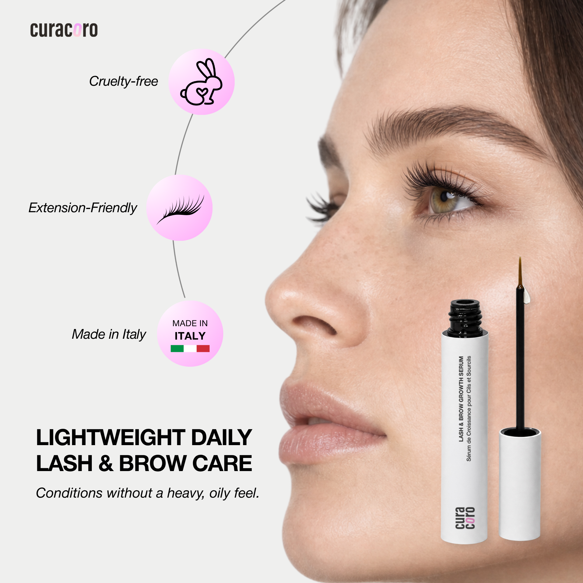 Triple Peptide Lash & Brow Growth Serum (5mL) – Professional Italian Formula for Rapid Length & Volume