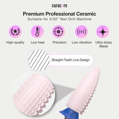 Ceramic Nail Drill Bit - Typhoon Bit – 2 Way – Medium, 3/32"