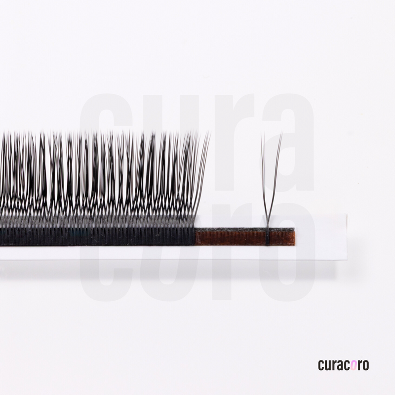 Narrow YY Lashes – Compact 2D Volume Fans for Hybrid & Classic Sets | Curacoro