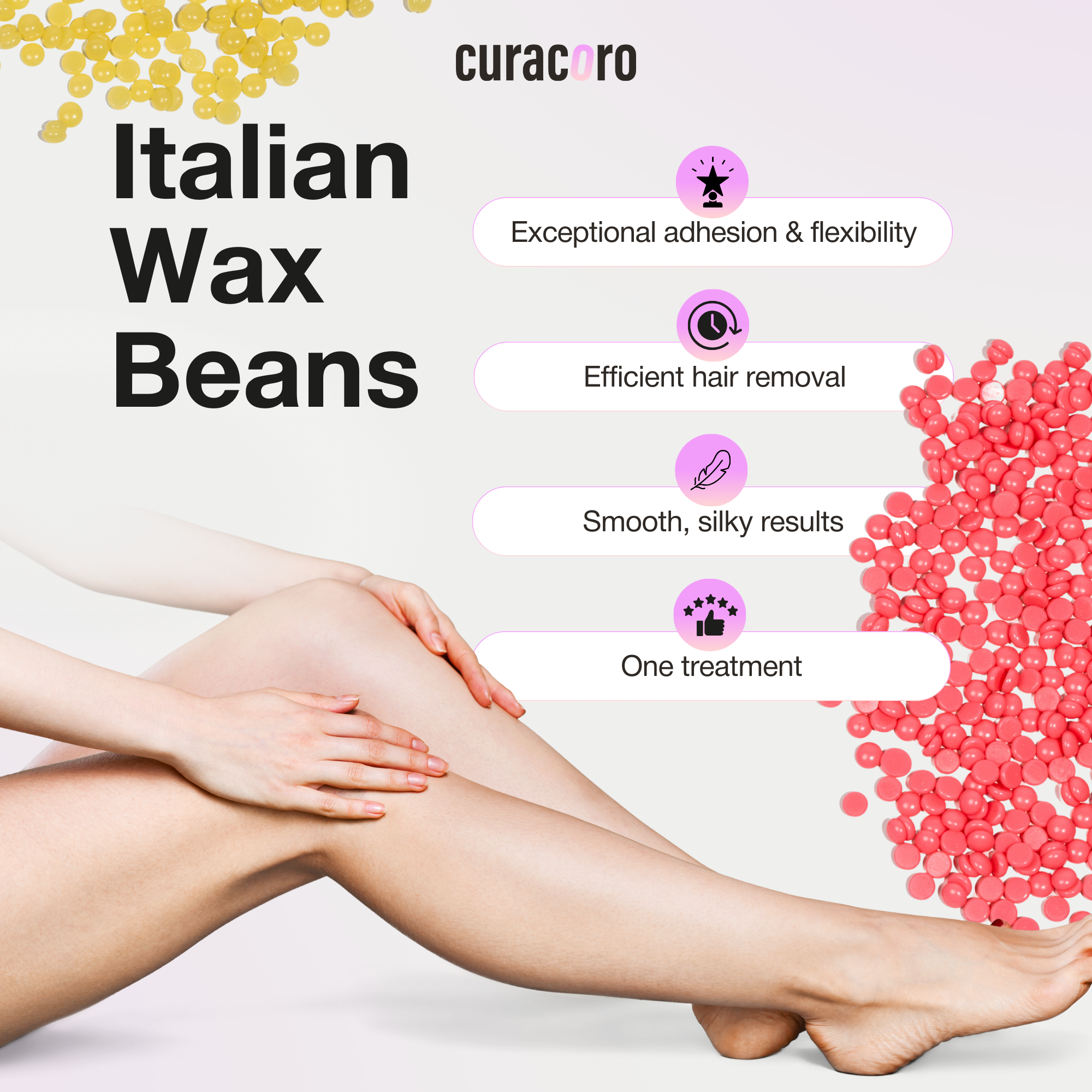 Curacoro Italian Hard Wax Beans - Pelables Primo - Azulene