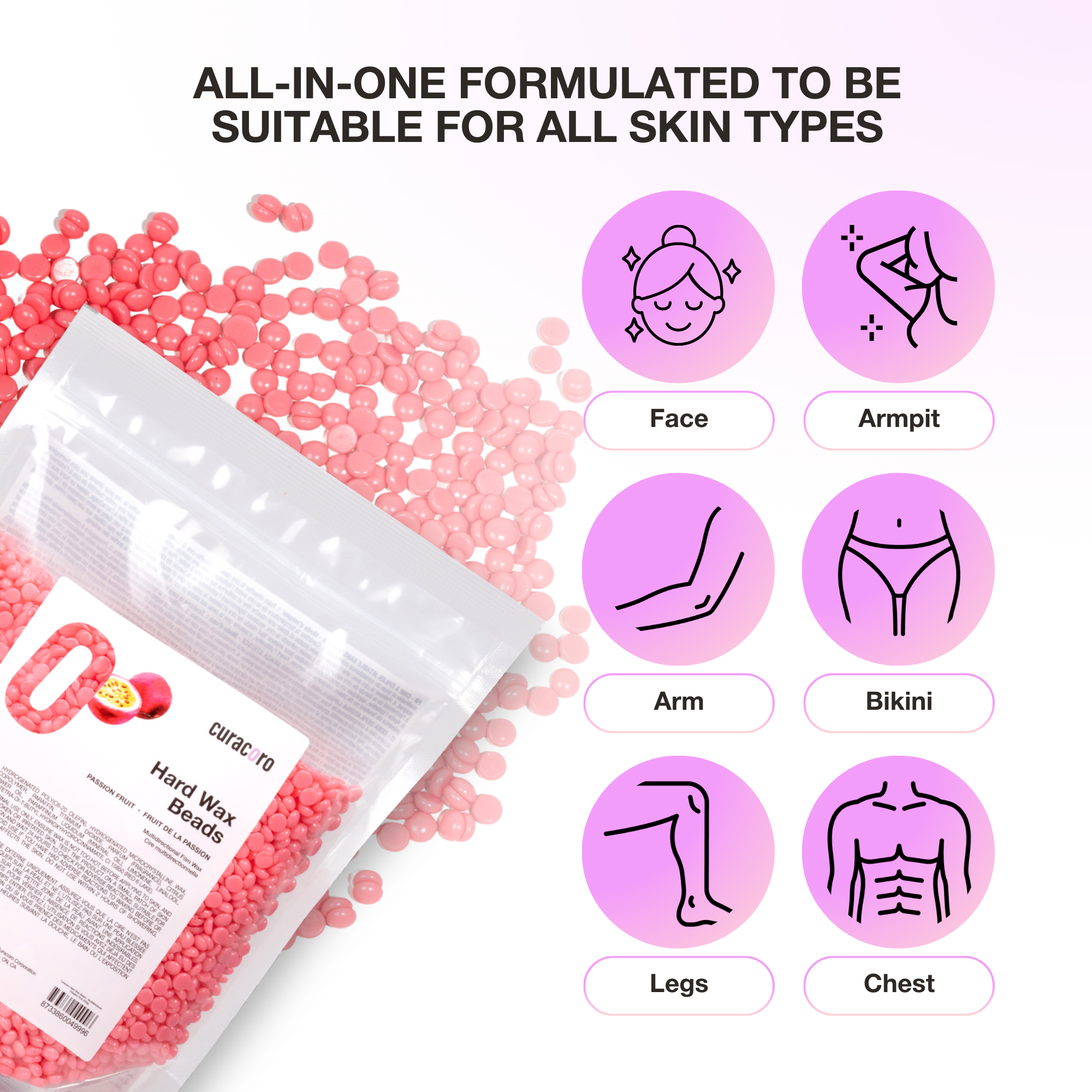 Curacoro Italian Hard Wax Beans - Multidirectional - Passion Fruit (500g)