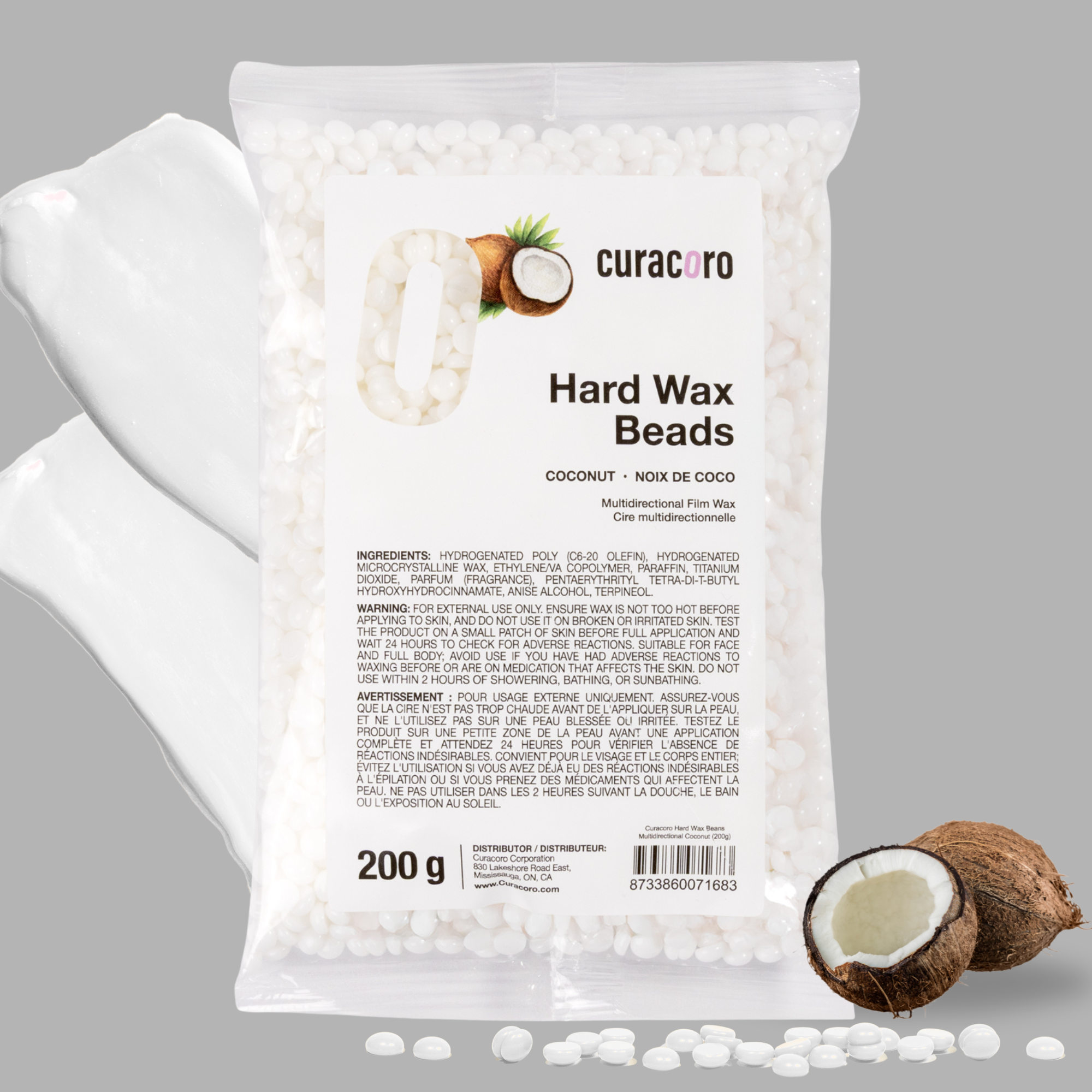 Curacoro Italian Hard Wax Beans - Multidirectional - Coconut