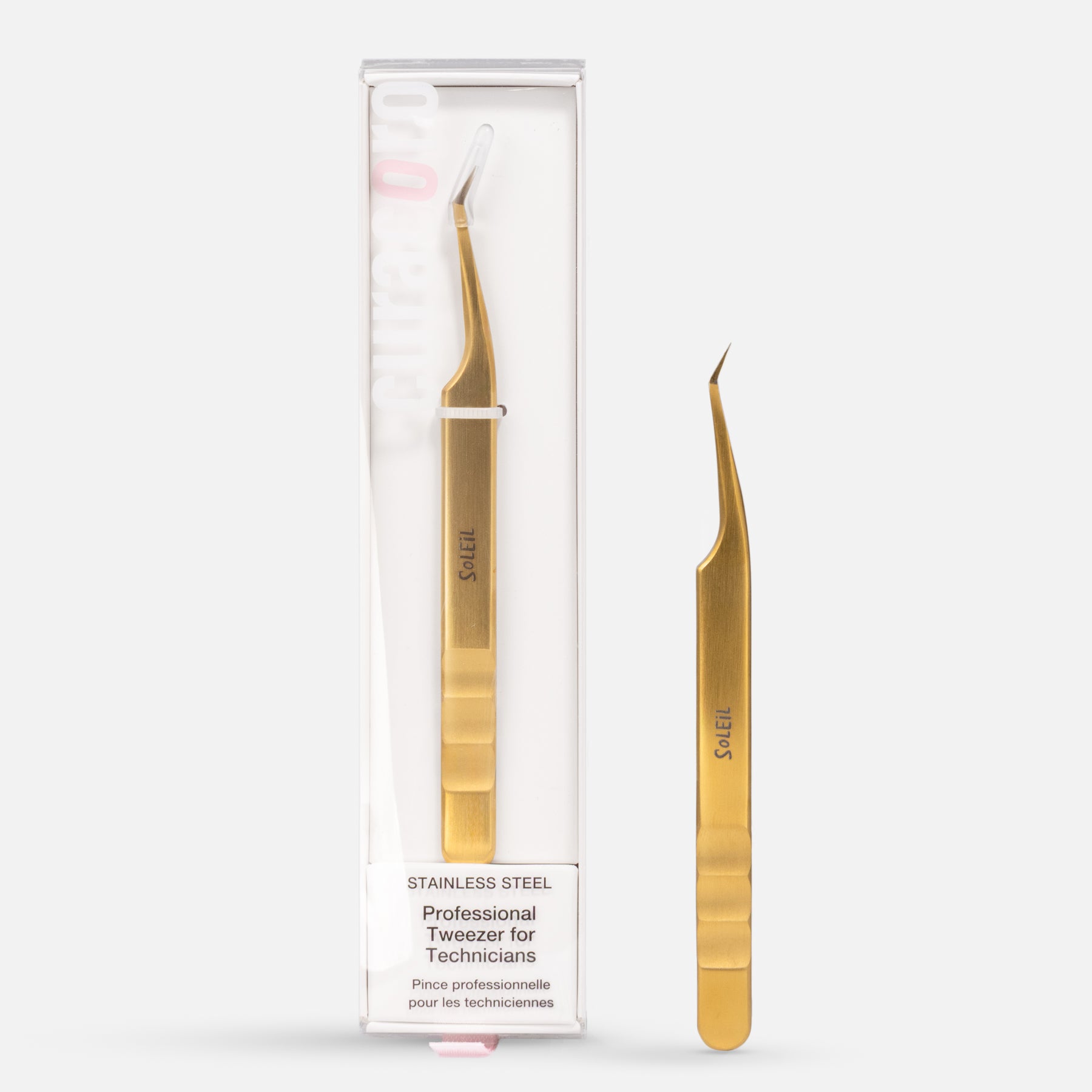 Soleil 50° Short Tip Tweezer – Firm Lash Control | Curacoro