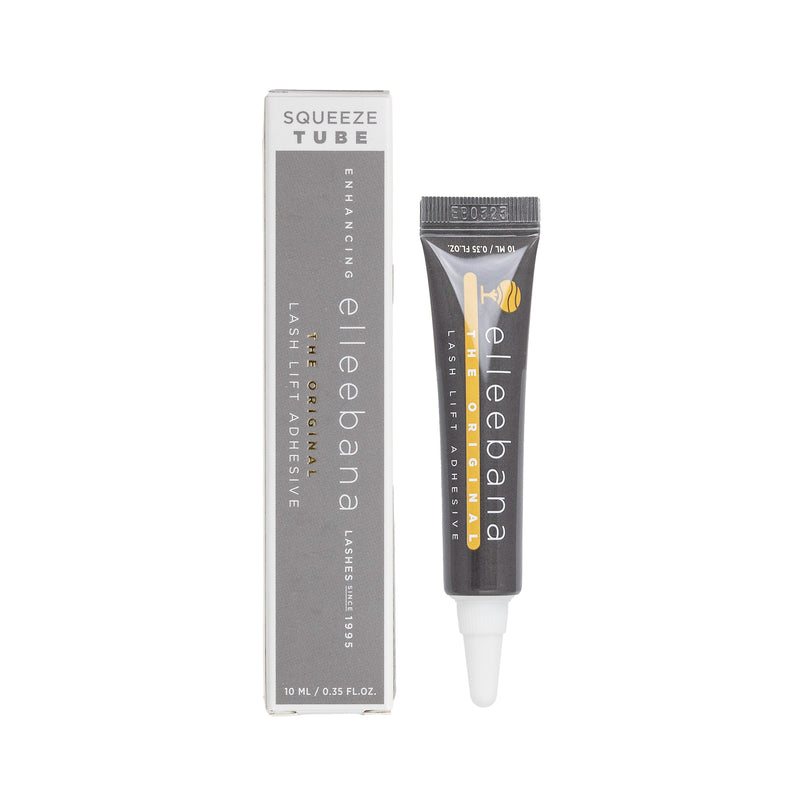 Lash lift adhesive tube with packaging displayed on white background