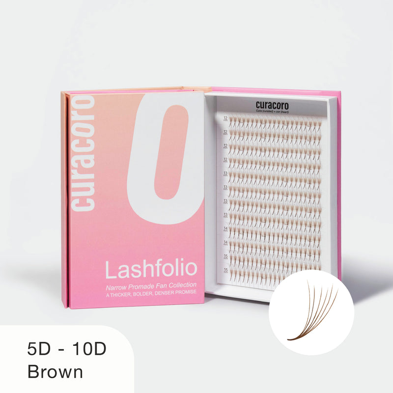 Brown Lashfolio Narrow Promade Fans