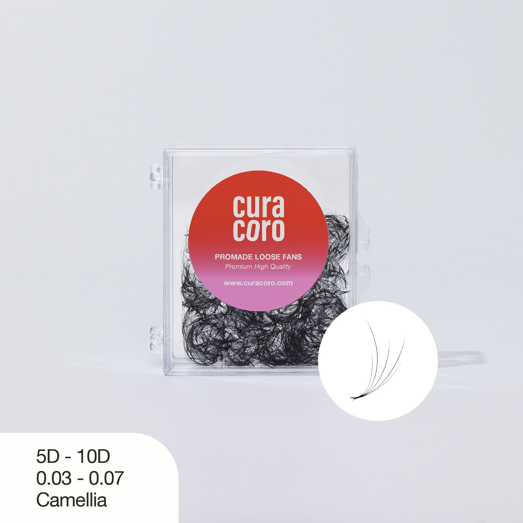 Camellia Promade Fans Loose Legend over a light background.